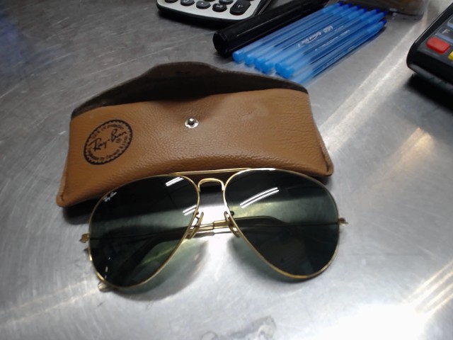 Lunette aviator teinte  noir contour or
