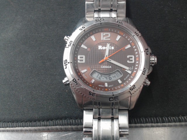 Montre quartz argent brun orange