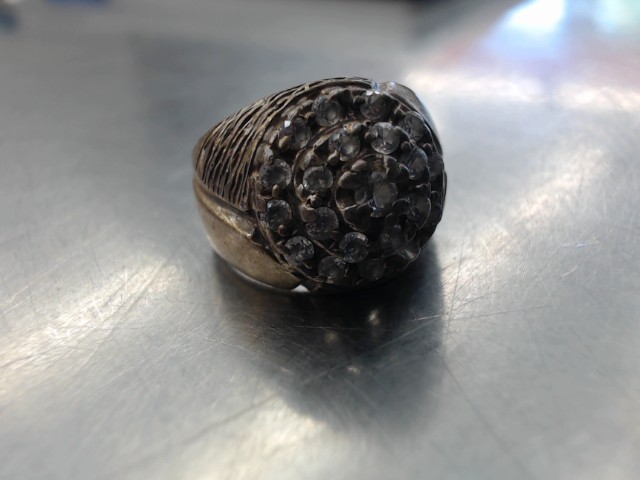 Bague argent av pierres decoloree
