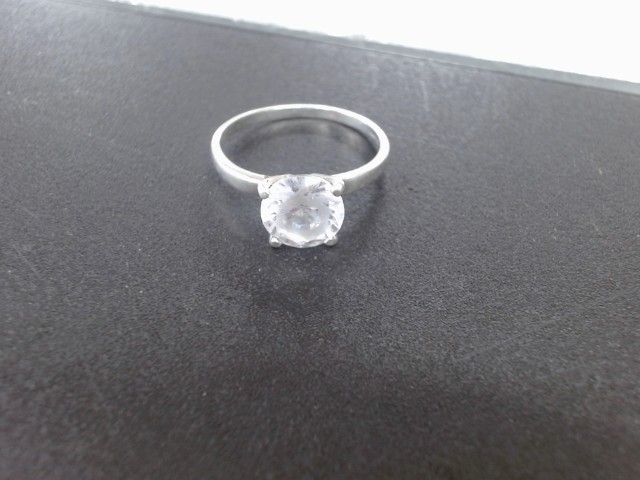 Bague silver mince grosse fausse pierre
