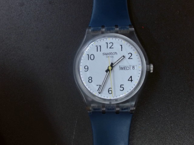 Montre plastic bracelet rubber bleu