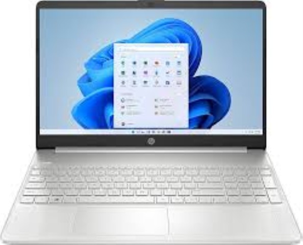 Hp laptop gris avec chargeur et souris