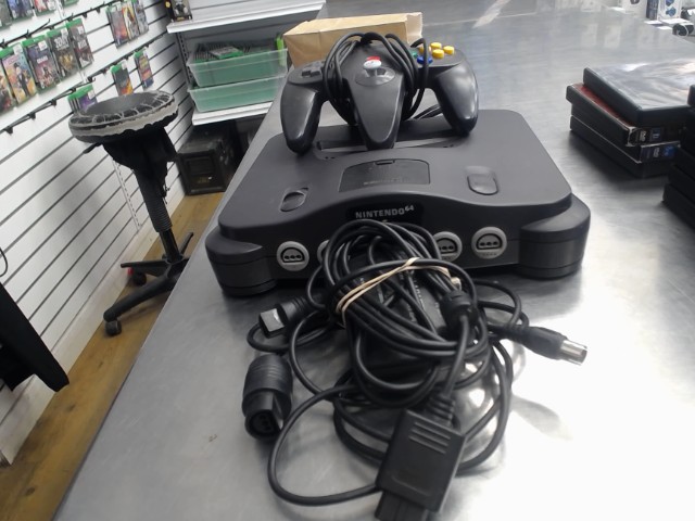 Nintendo 64 avec manette et ses fils