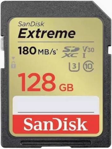Sdxc extreme sandisk memory card