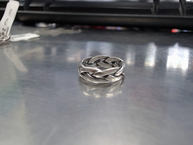 Braided silver ring