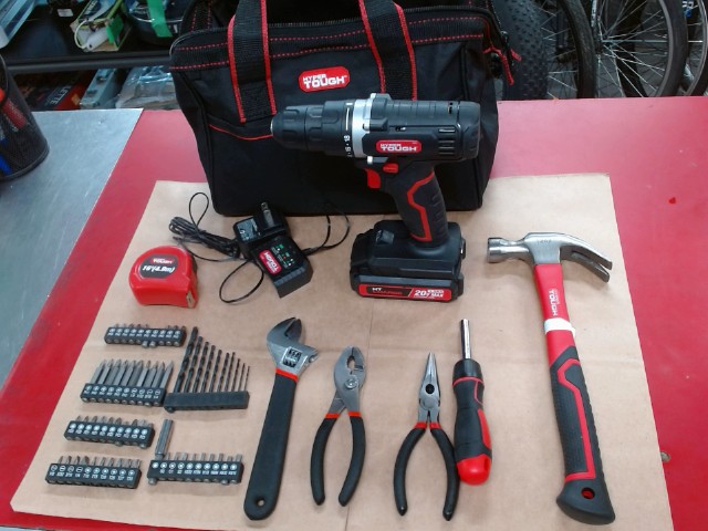Kit perceuse 20v+chargeur+acc+sac