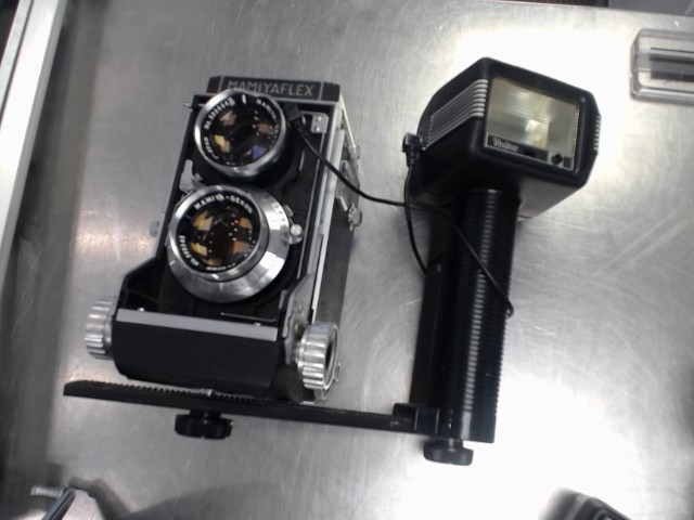 Camera vintage mamiyaflex +flash vivitar