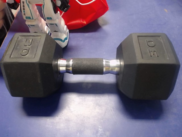 Dumbbell hex en caoutchouc de 30 lbs