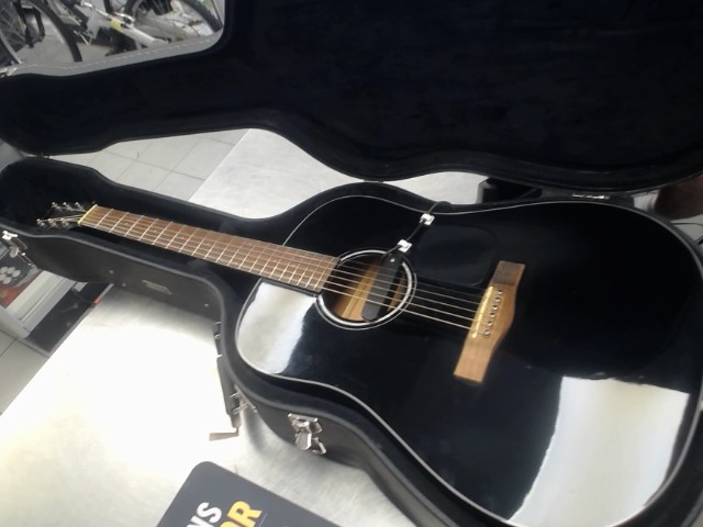 Guitar acoustic dreadnought black+case