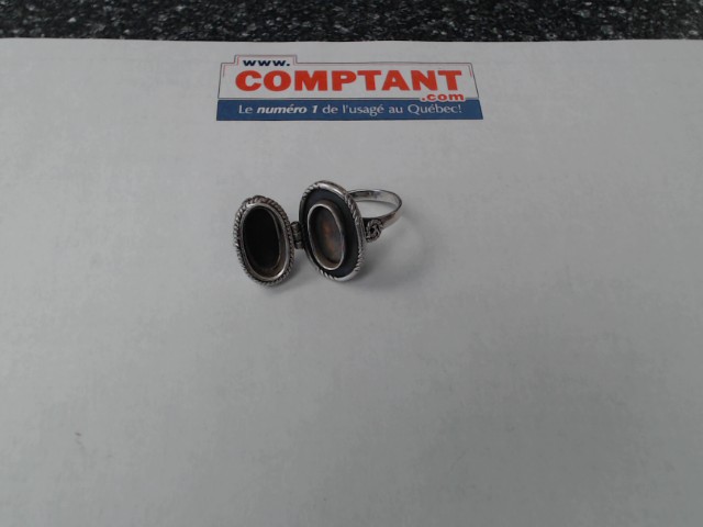 Bague en argent pierre noir