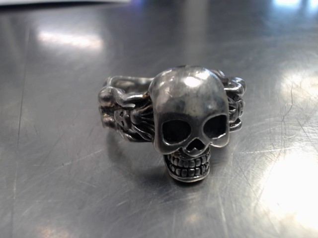 Bague argent 14g skull