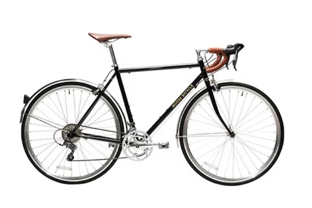 Velo de ville sport noir cuir brun