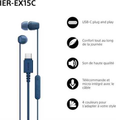 Ecouteur usb-c bleu neuf