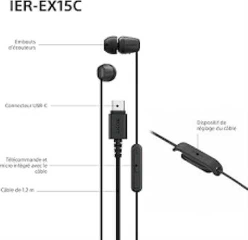 Ecouteur usb-c noir neuf