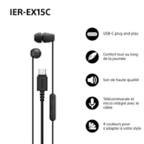 Ecouteur usb-c noire neuf