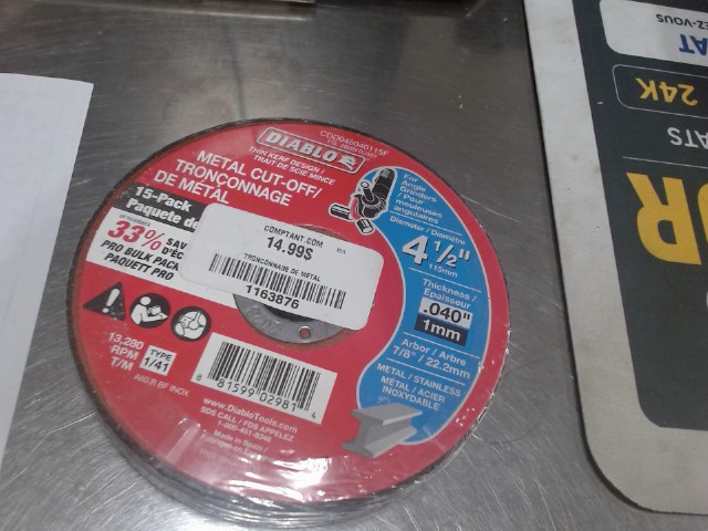 Lames a grinder paquet de 15 diablo