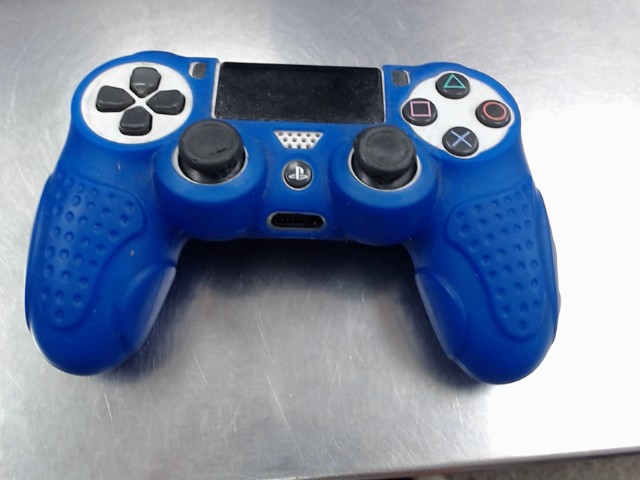 Manette ps4 blanche cover bleu