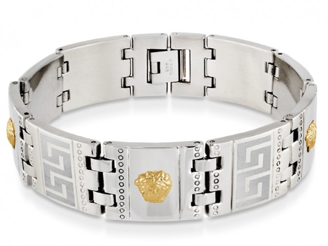 Stainless bracelet + 18kt
