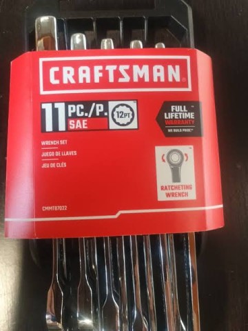 An 11-piece sae ratcheting wrench set