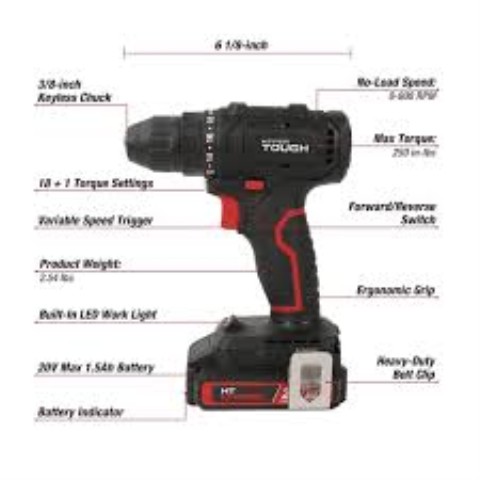 Perceuse noir et rouge 20v