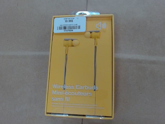 Mini ecouteur sans fil jaune