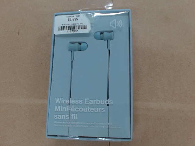 Mini ecouteur sans fil bleu