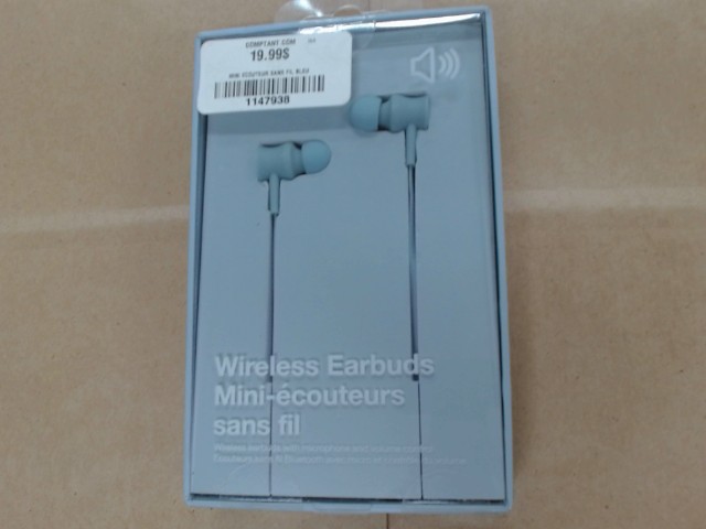 Mini ecouteur sans fil bleu