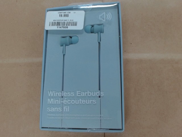 Mini ecouteur sans fil bleu