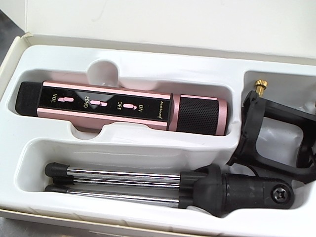 Pink portable condenser microphone