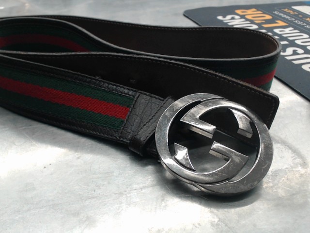 Ceinture gucci brune (motif vert reg)