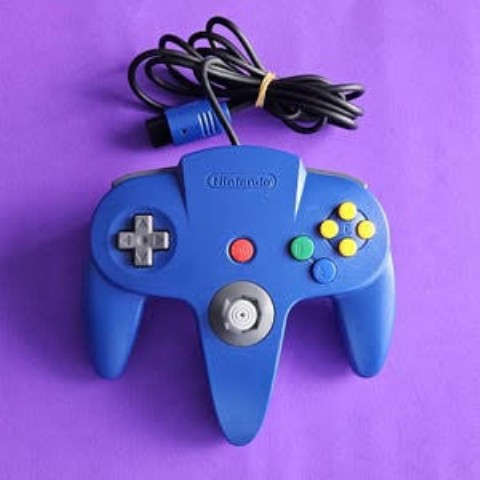 Blue n64 controller with rumblepack