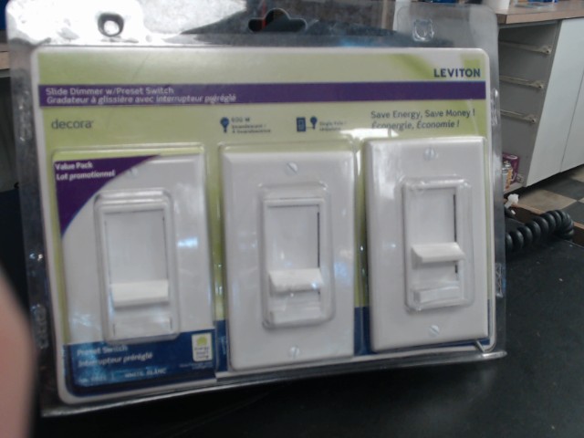 Slide dimmer w/preset switch