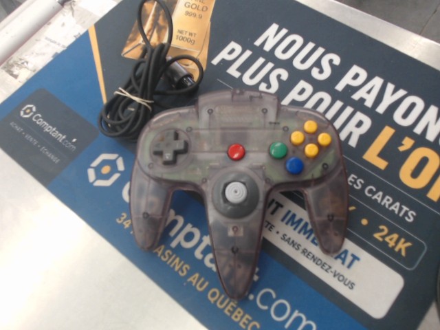 Manette nintendo 64 mauve transparente