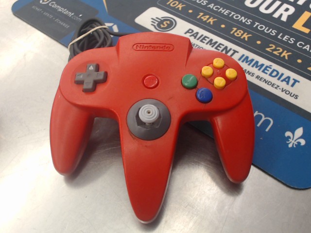 Manette de nintendo 64 rouge