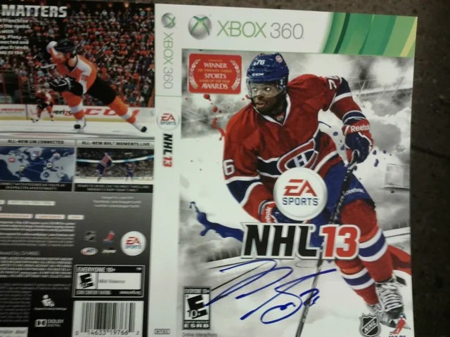 Nhl 13 custom cover signed by pk subban
