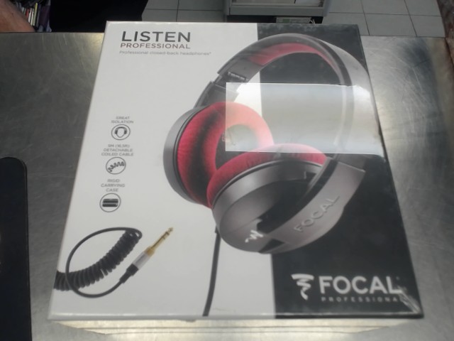 Closed black proffesioal headphones