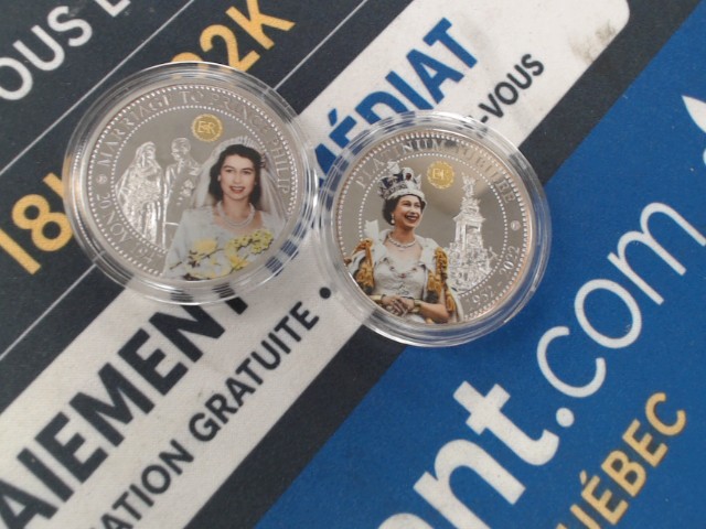 2 coins en argent 925