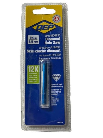 Diamond holesaw 1/4in 6.5mm