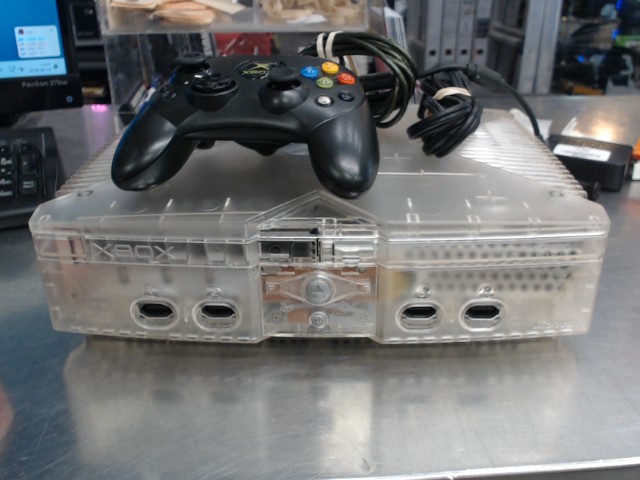 Xbox original crystal avec fil + man