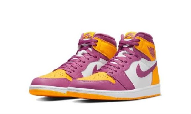 Nike air jordan 1 jaune et violet