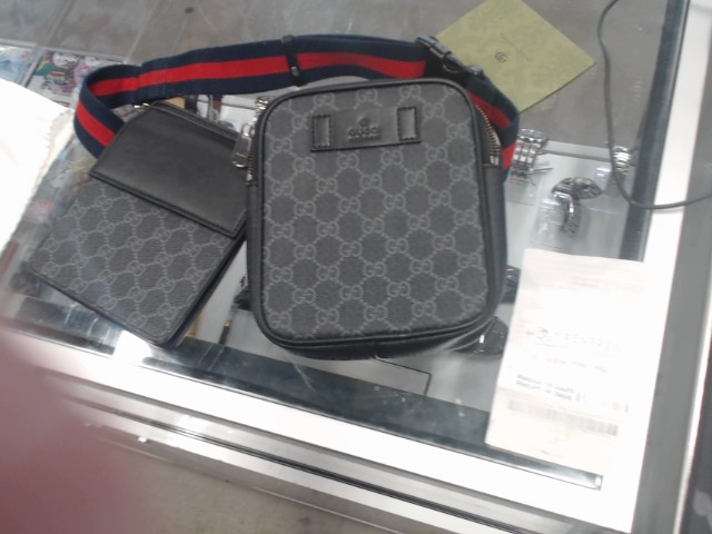 Gucci doule belt bag gg supreme noir+ft