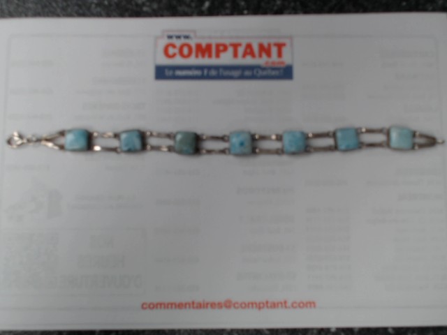 Bracelet en argent avec pierre bleu