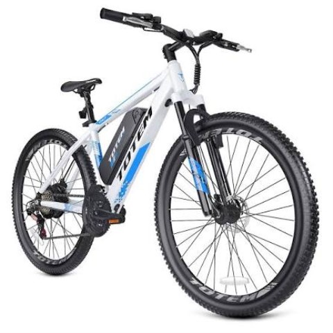 Velo electrique blanc bleu