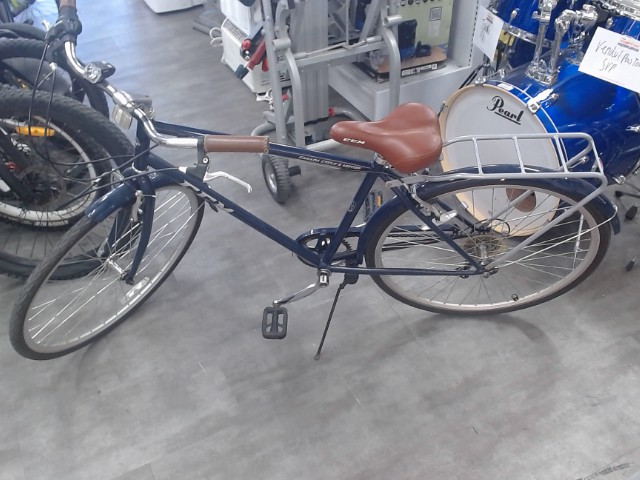 Velo route bleu marin banc brun