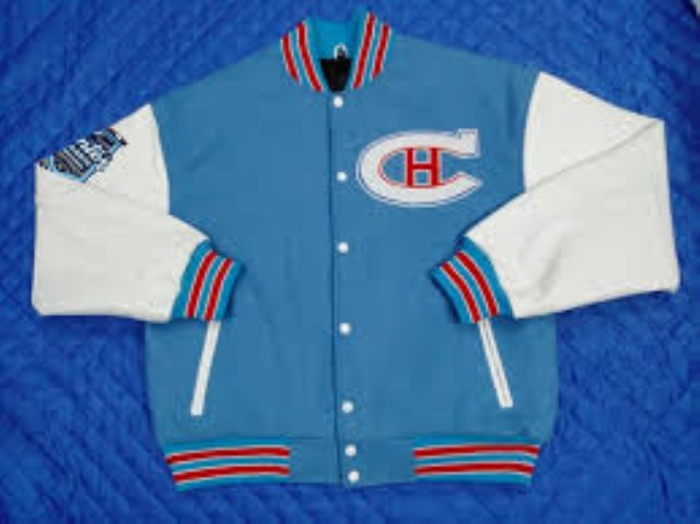 Varsity jacket bleu/gris