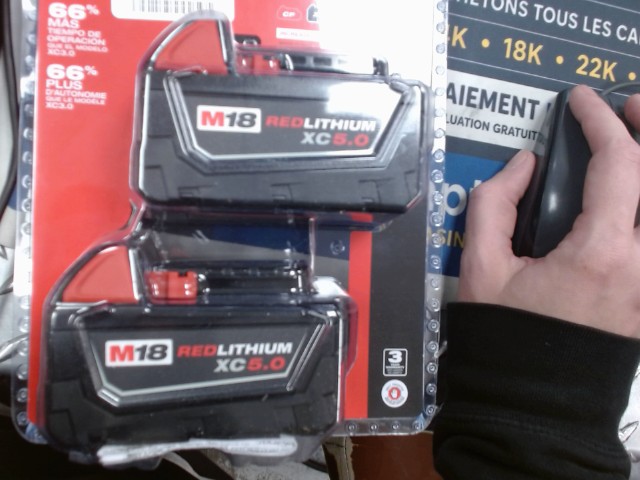 2 batterie milweaukee m18 xc5.0