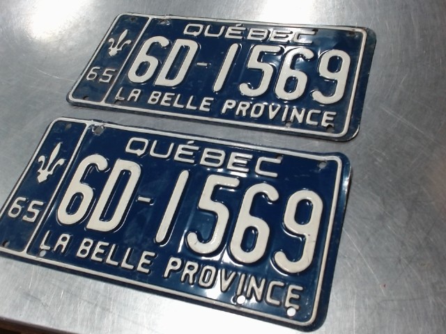 Plaque du quebec 1965 duo 6d-1569
