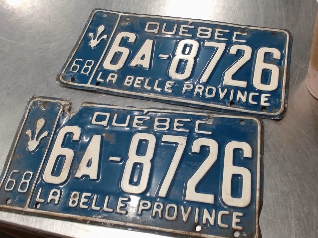 Plaque du quebec duo 1968 6a-8720