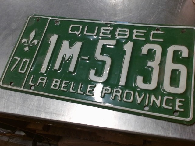 Plaque du quebec 1970 1m-5136