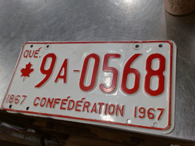 Plaque du quebec 1967 9a-0568